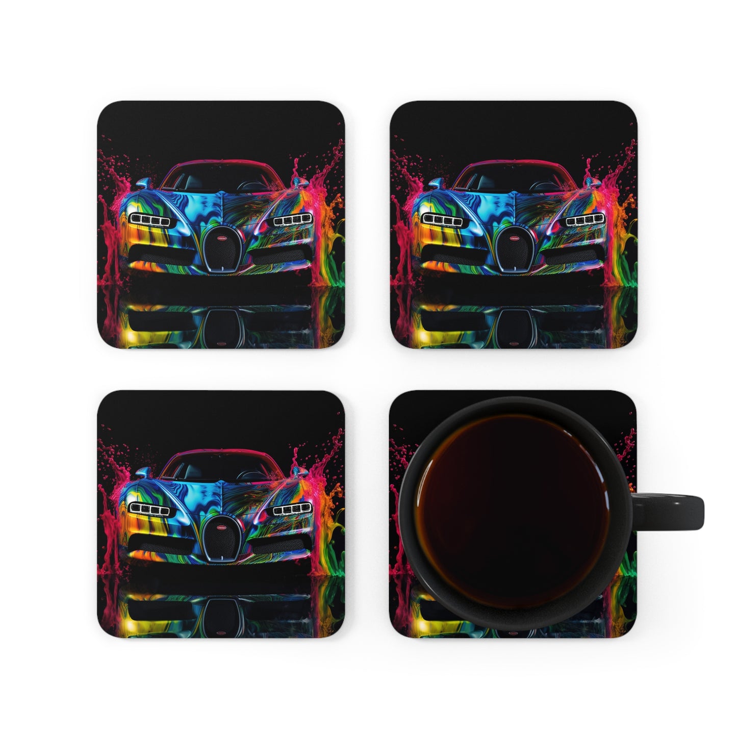 Corkwood Coaster Set Bugatti Water 4