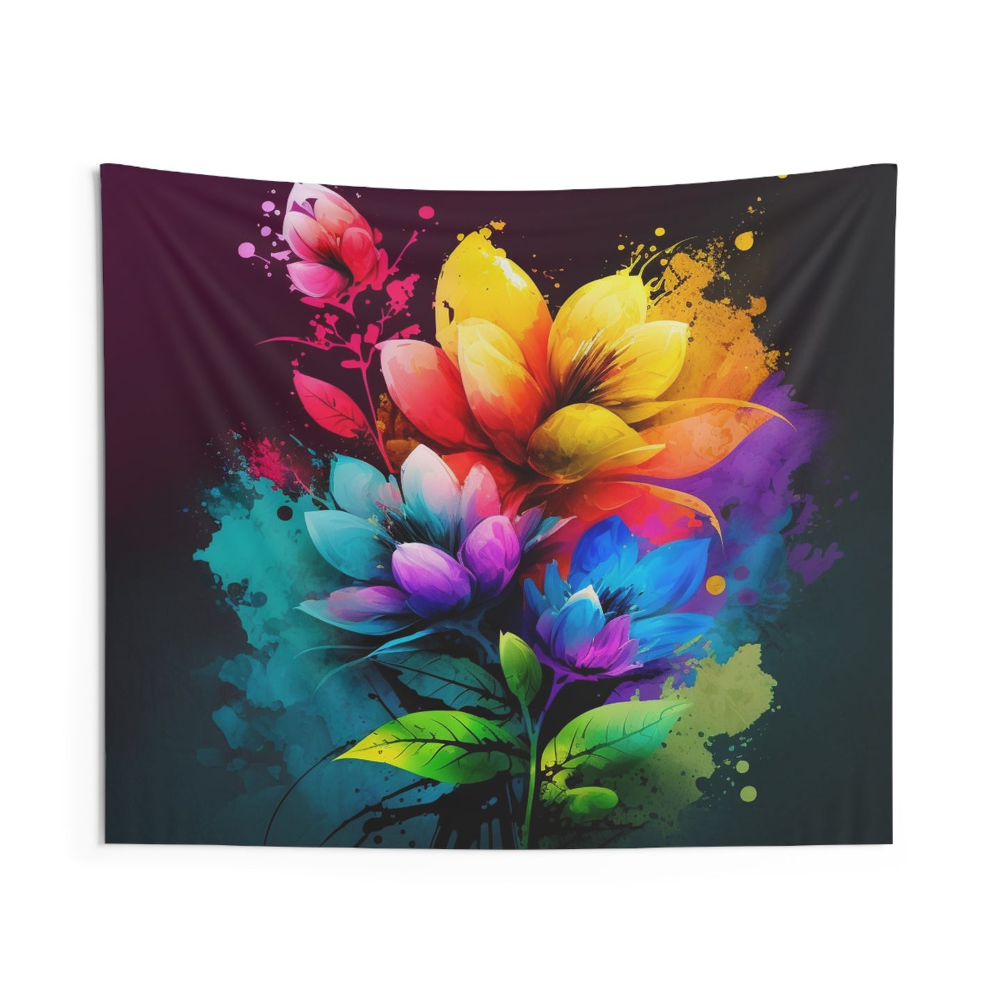 Indoor Wall Tapestries Bright Spring Flowers 3