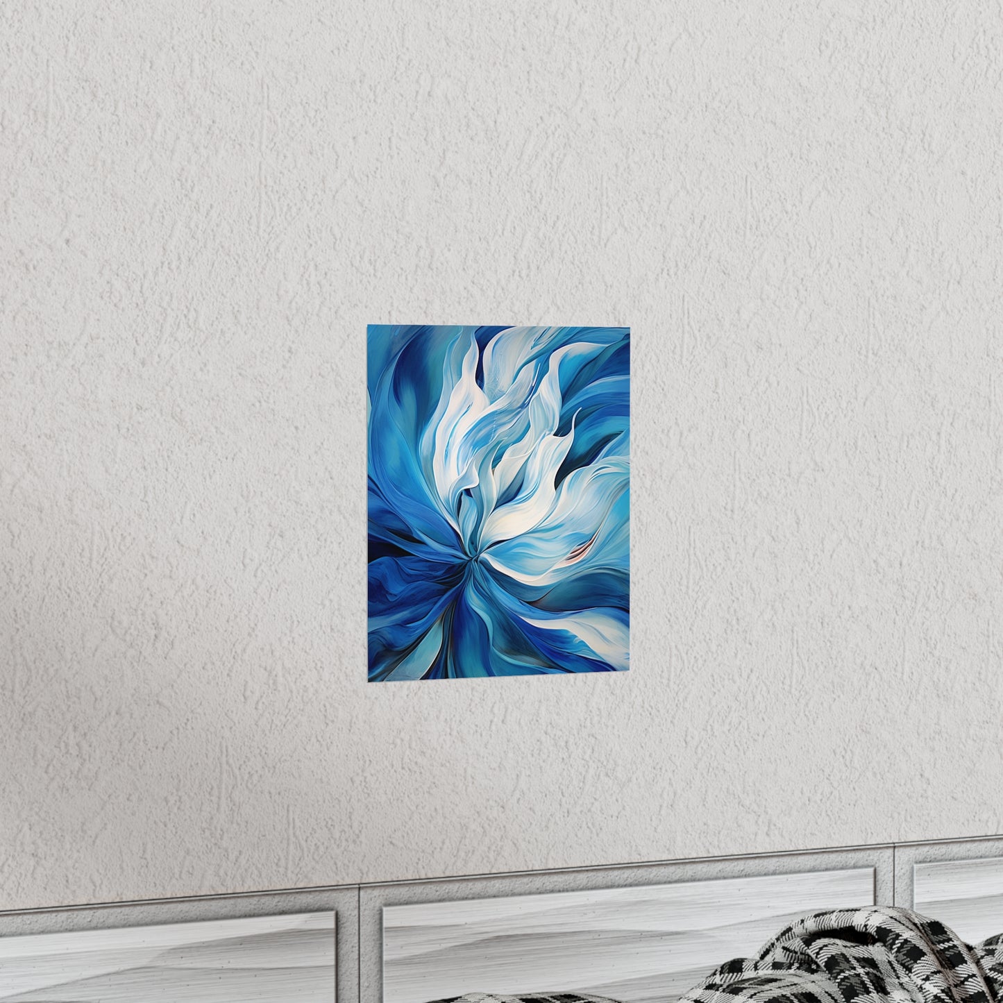 Premium Matte Vertical Posters Blue Tluip Abstract 1