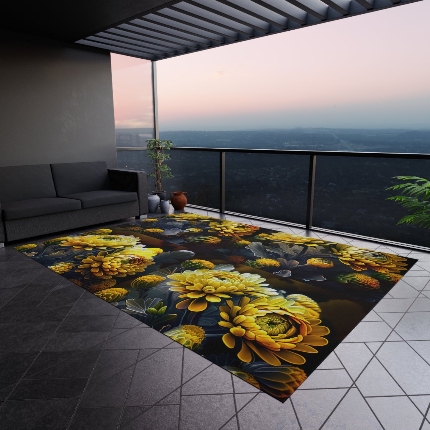 Outdoor Rug  Yellow Hermosas Flores Amarillas 5