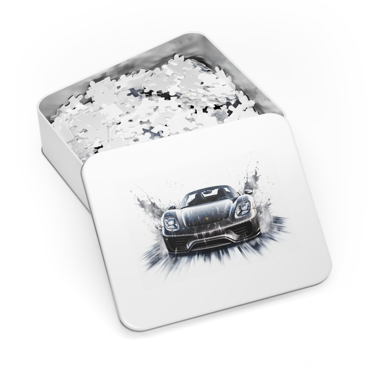 Jigsaw Puzzle (30, 110, 252, 500,1000-Piece) 918 Spyder white background driving fast with water splashing 3
