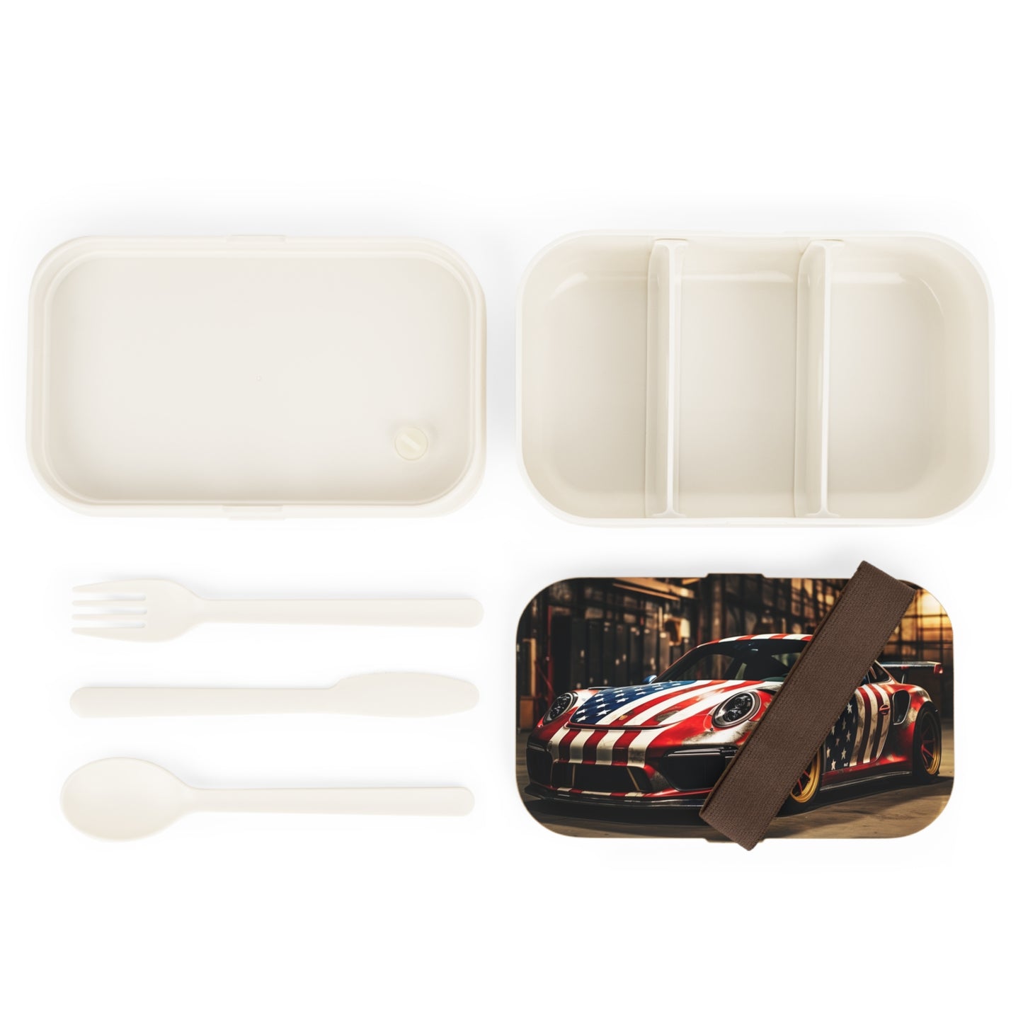 Bento Lunch Box American Flag Porsche 4