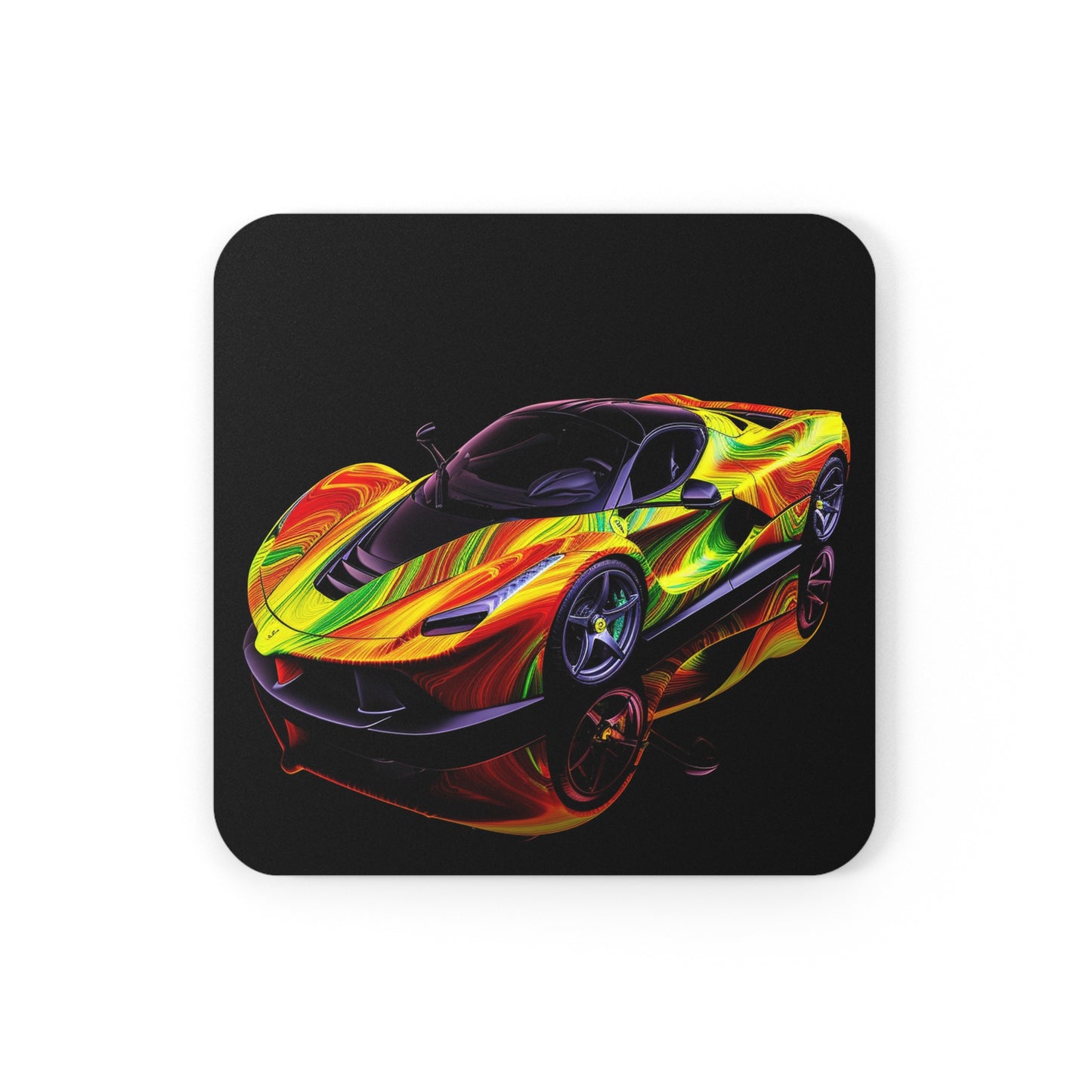 Corkwood Coaster Set Ferrari Neon 4