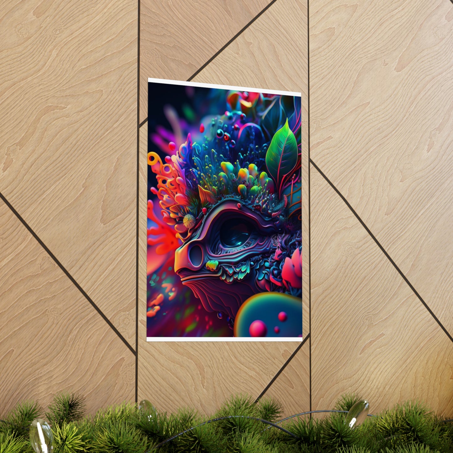 Premium Matte Vertical Posters Florescent Skull Death 2