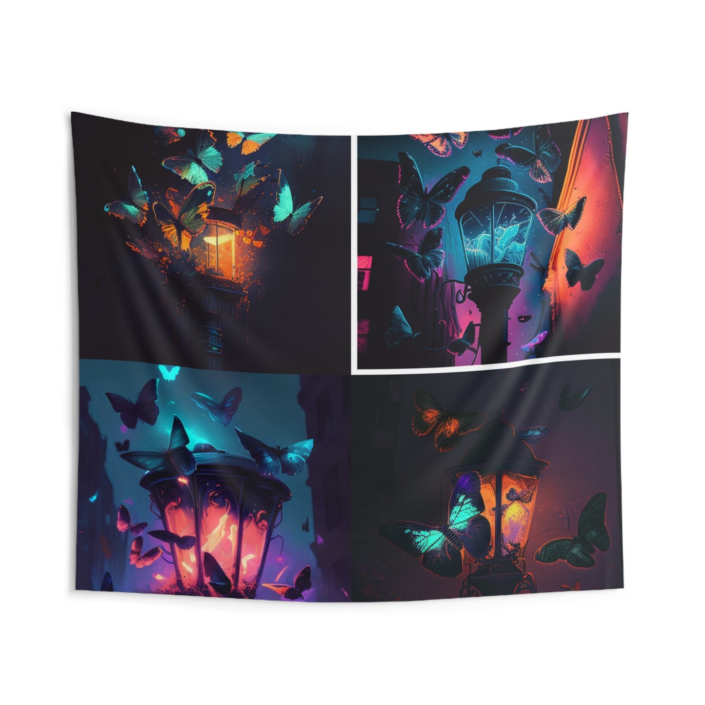 Indoor Wall Tapestries Street Light Butterfly 5