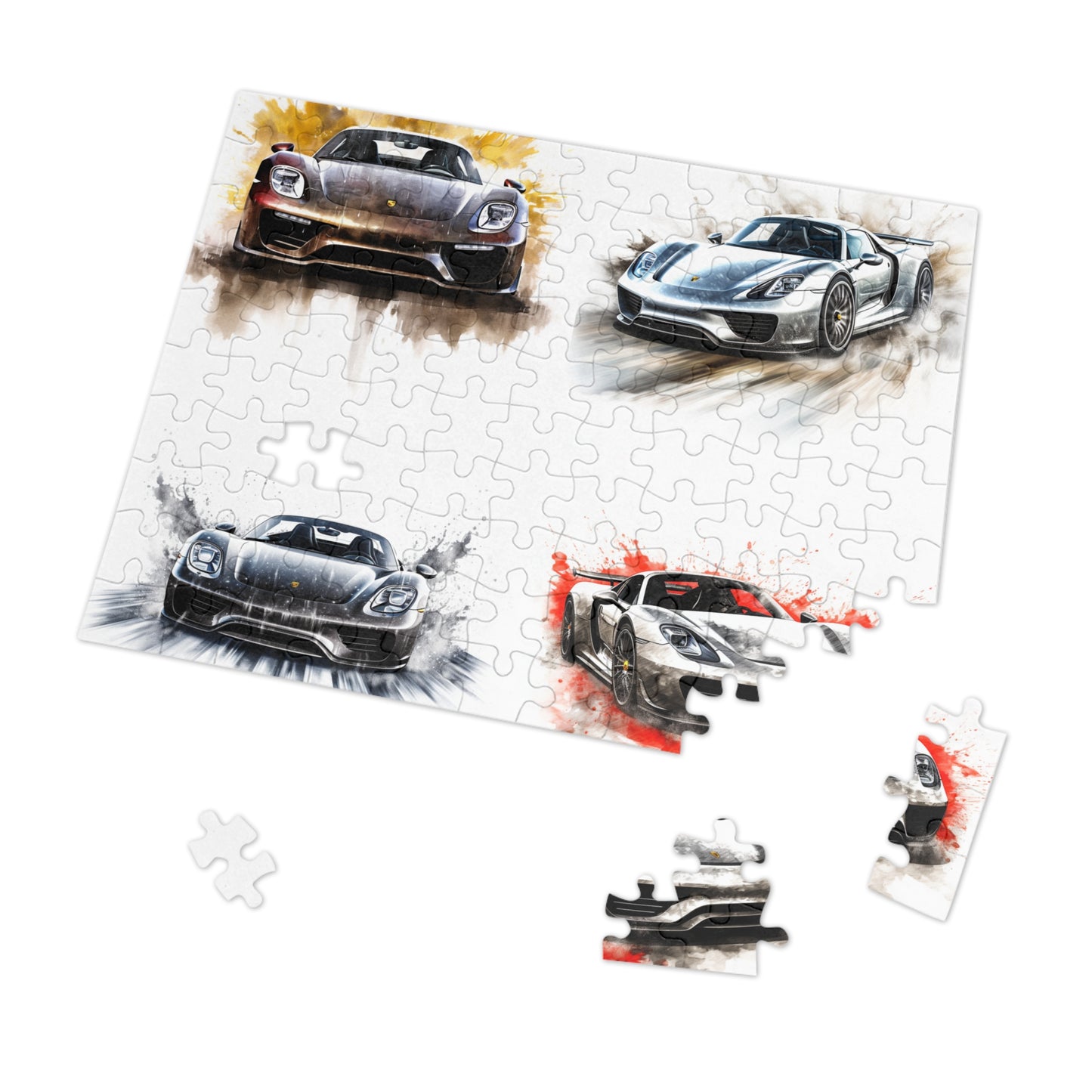 Jigsaw Puzzle (30, 110, 252, 500,1000-Piece) 918 Spyder white background driving fast with water splashing 5