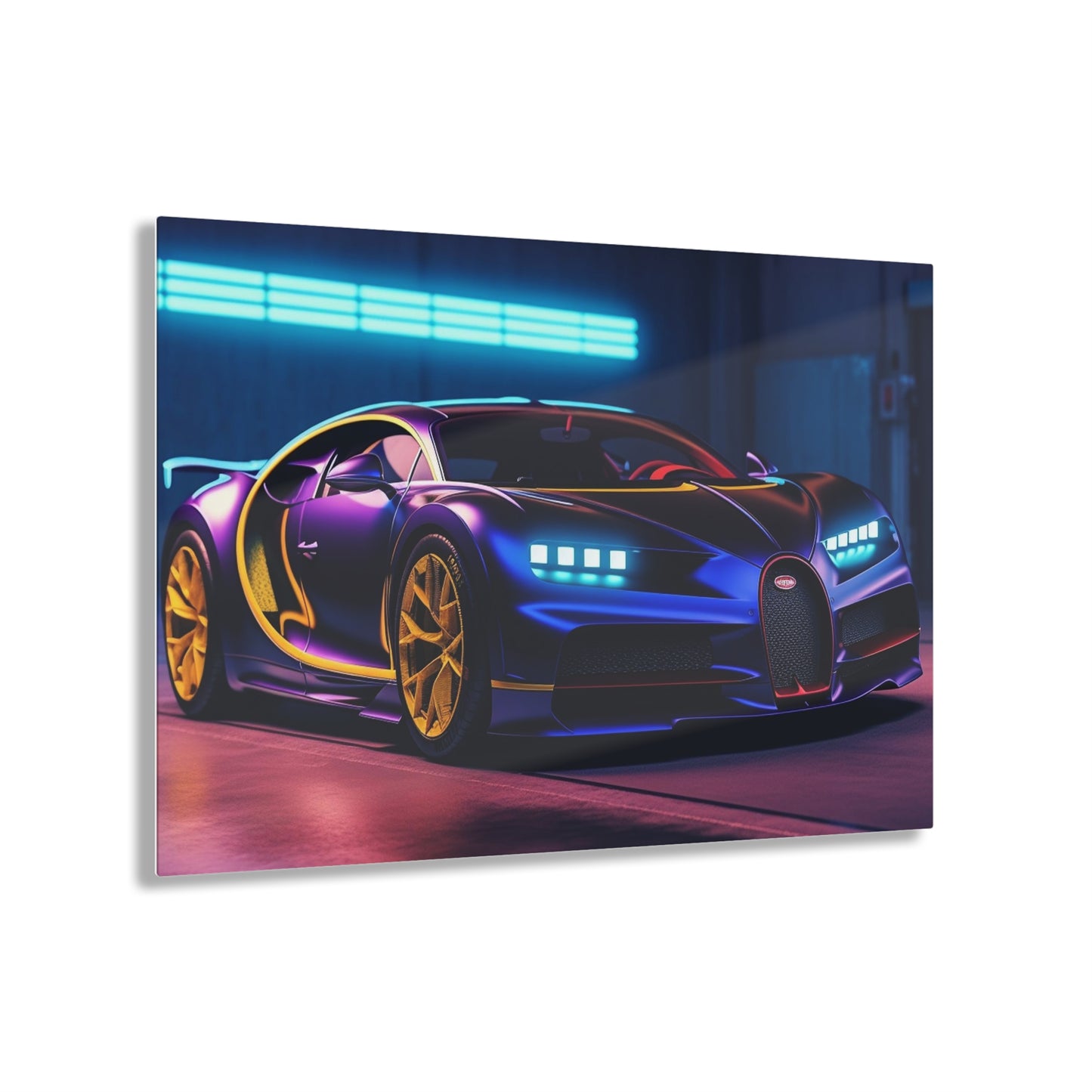 Acrylic Prints Hyper Bugatti Neon Chiron 4