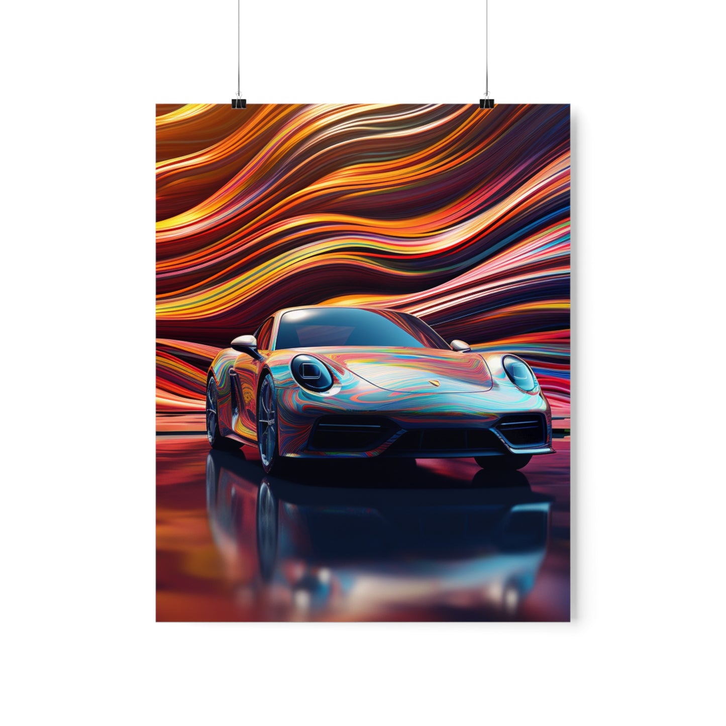 Premium Matte Vertical Posters Porsche Water Fusion 1