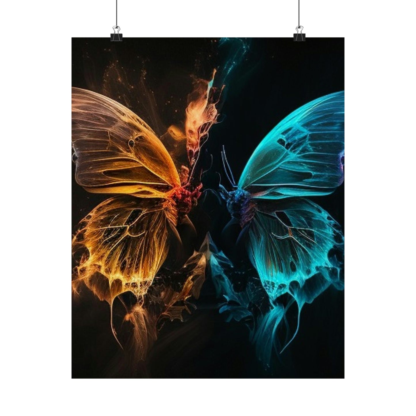 Premium Matte Vertical Posters Neon Glo Butterfly 4