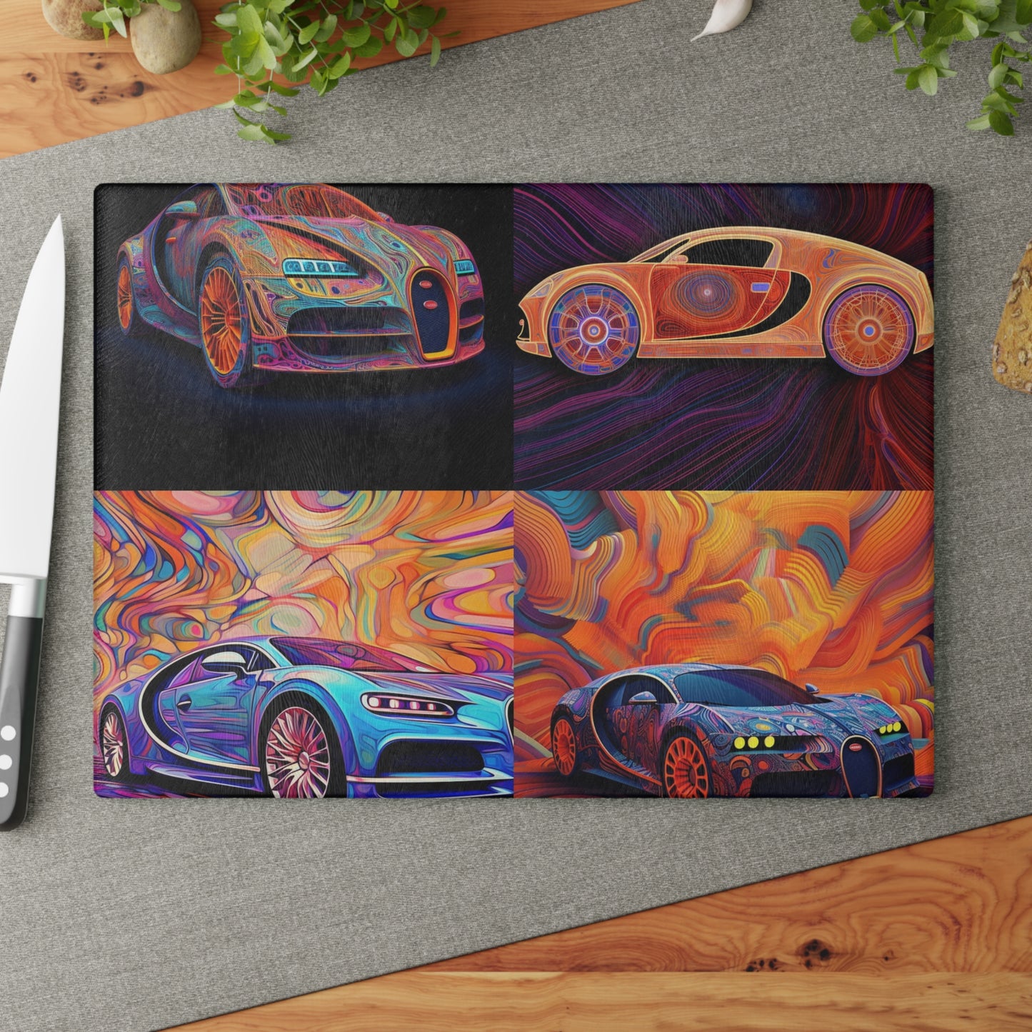 Glass Cutting Board Bugatti Abstract Concept 5