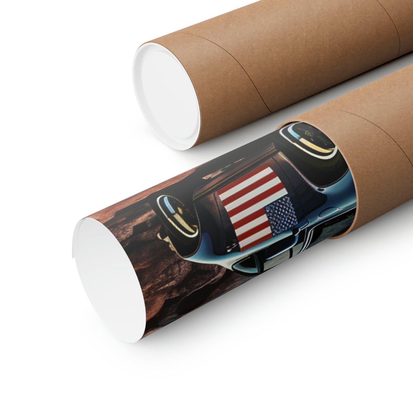 Premium Matte Vertical Posters American Flag Porsche Abstract 2