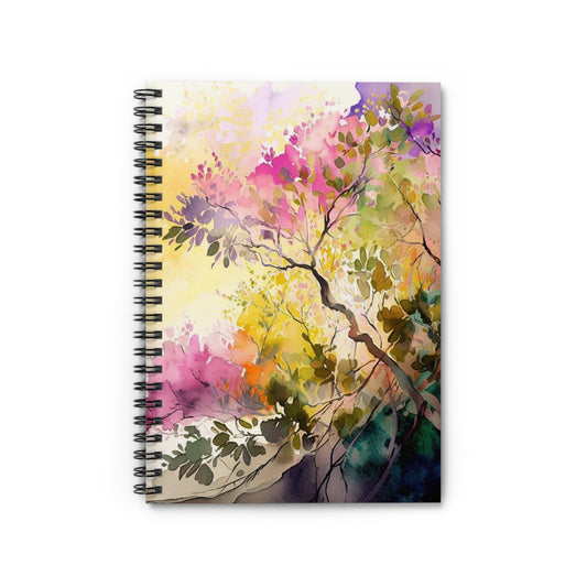 Spiral Notebook - Ruled Line Mother Nature Bright Spring Colors Realistic Watercolor 2