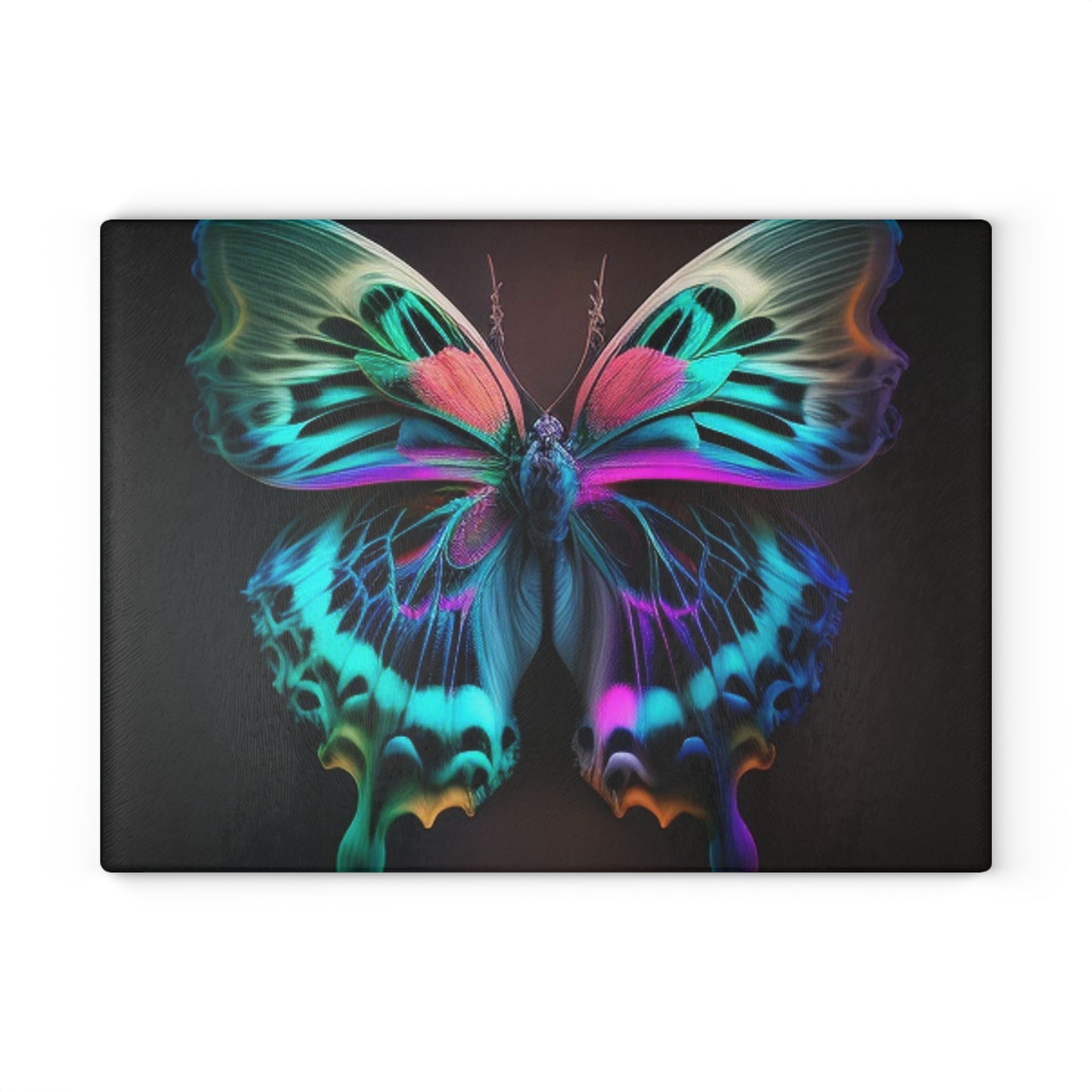 Glass Cutting Board Neon Butterfly Fusion 1