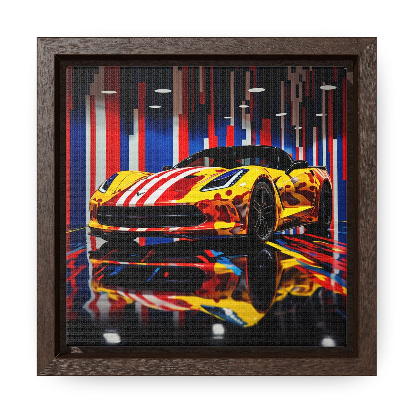 Gallery Canvas Wraps, Square Frame Macro Flag Ferrari 4