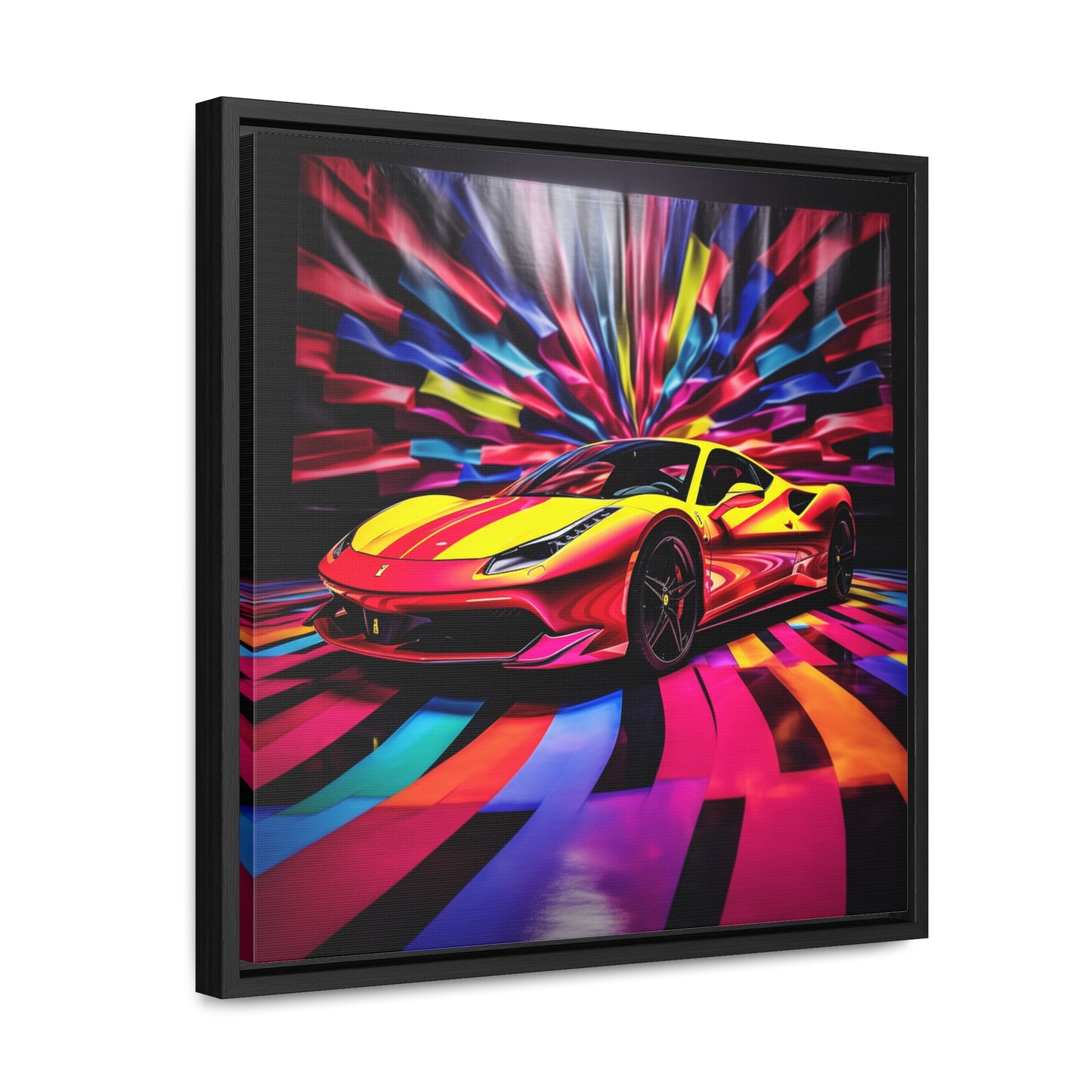 Gallery Canvas Wraps, Square Frame Macro Flag Ferrari 3