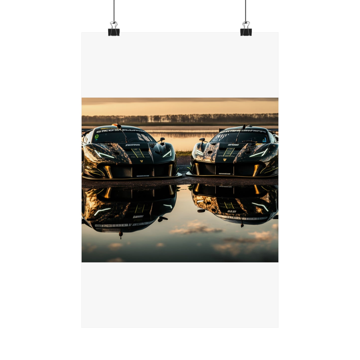 Premium Matte Vertical Posters Ferrari Lake 4