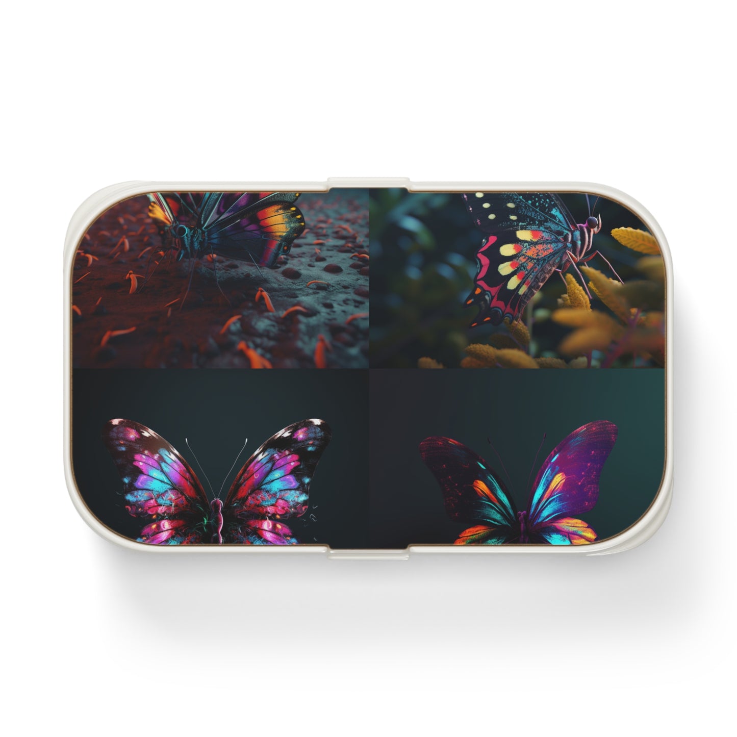 Bento Lunch Box Hyper Colorful Butterfly Macro 5