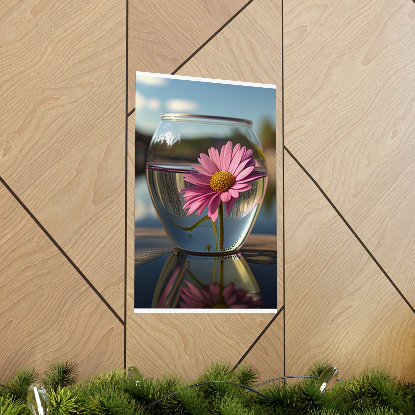 Premium Matte Vertical Posters Pink Daisy 3