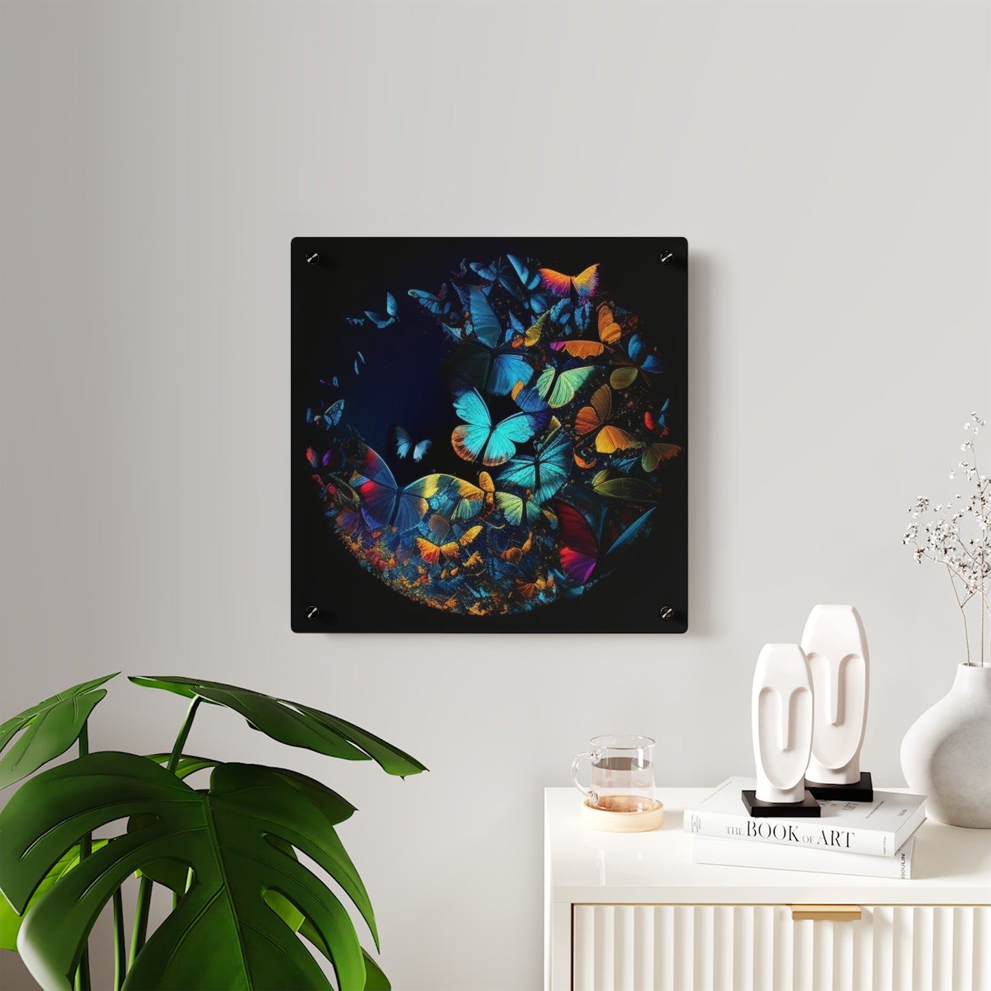 Acrylic Wall Art Panels Moon Butterfly 1