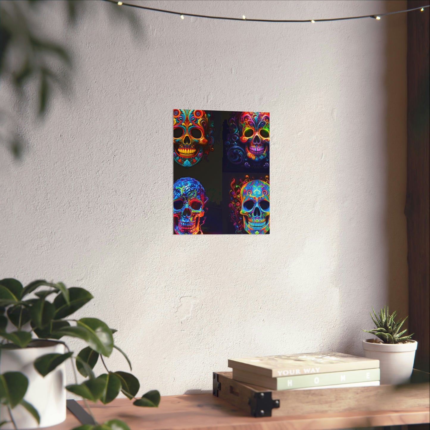 Premium Matte Vertical Posters Macro Skull Color 5