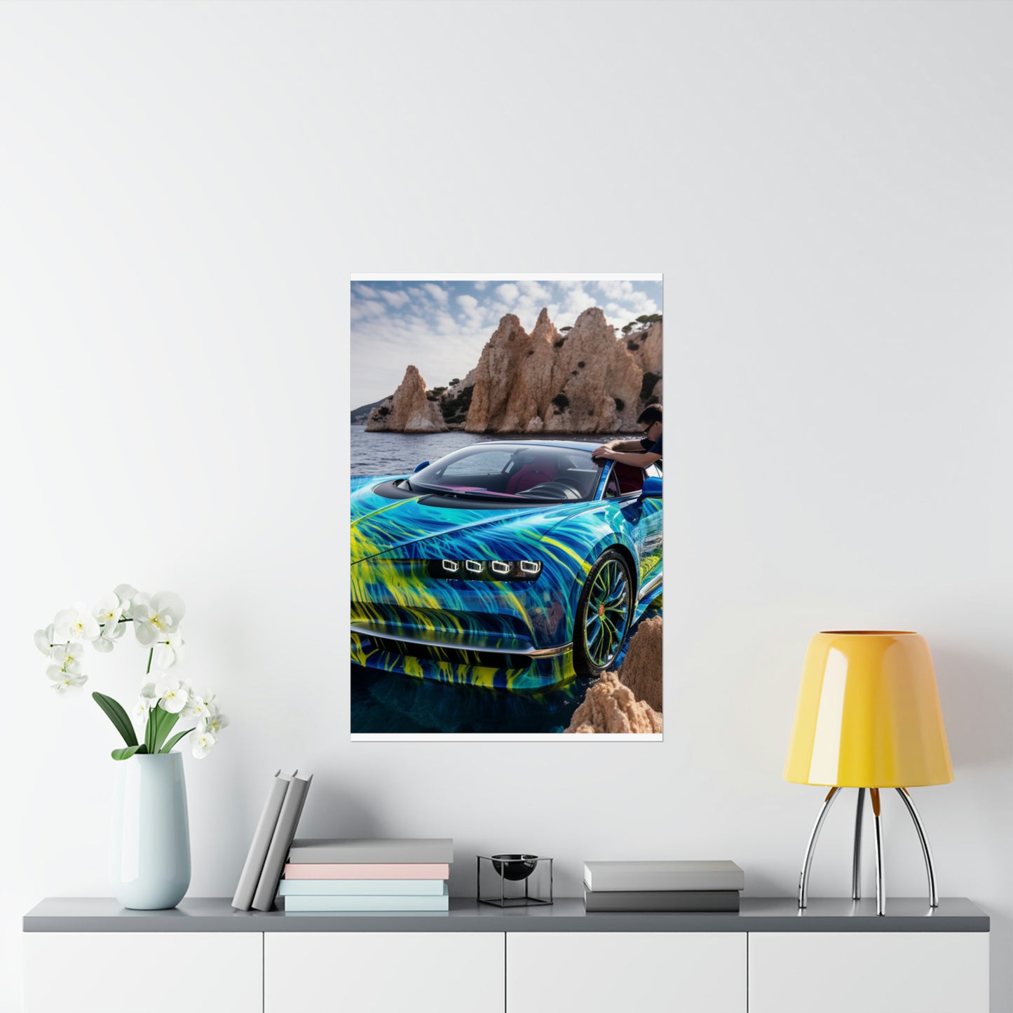 Premium Matte Vertical Posters Bugatti Water 1