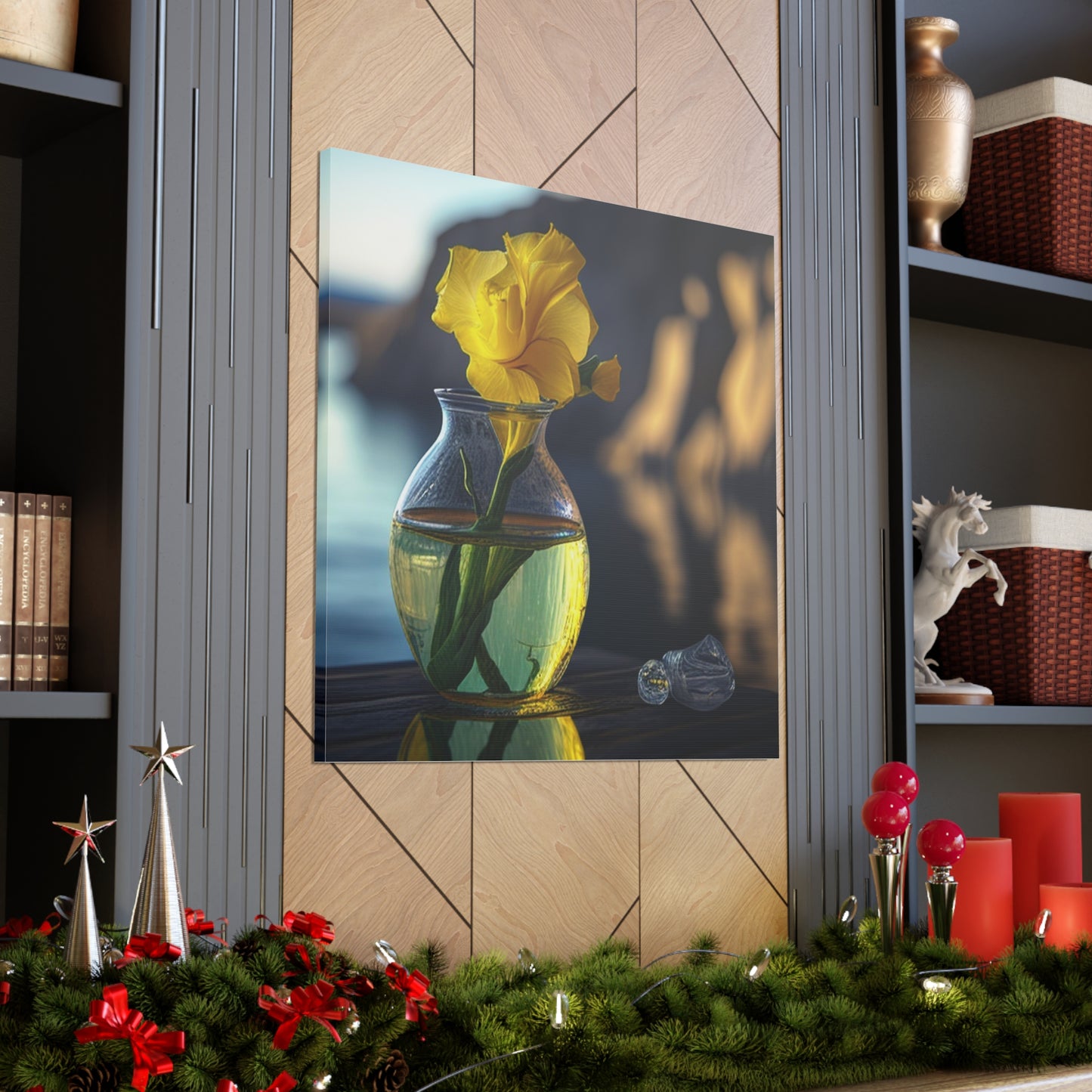 Canvas Gallery Wraps Yellow Gladiolus glass 3