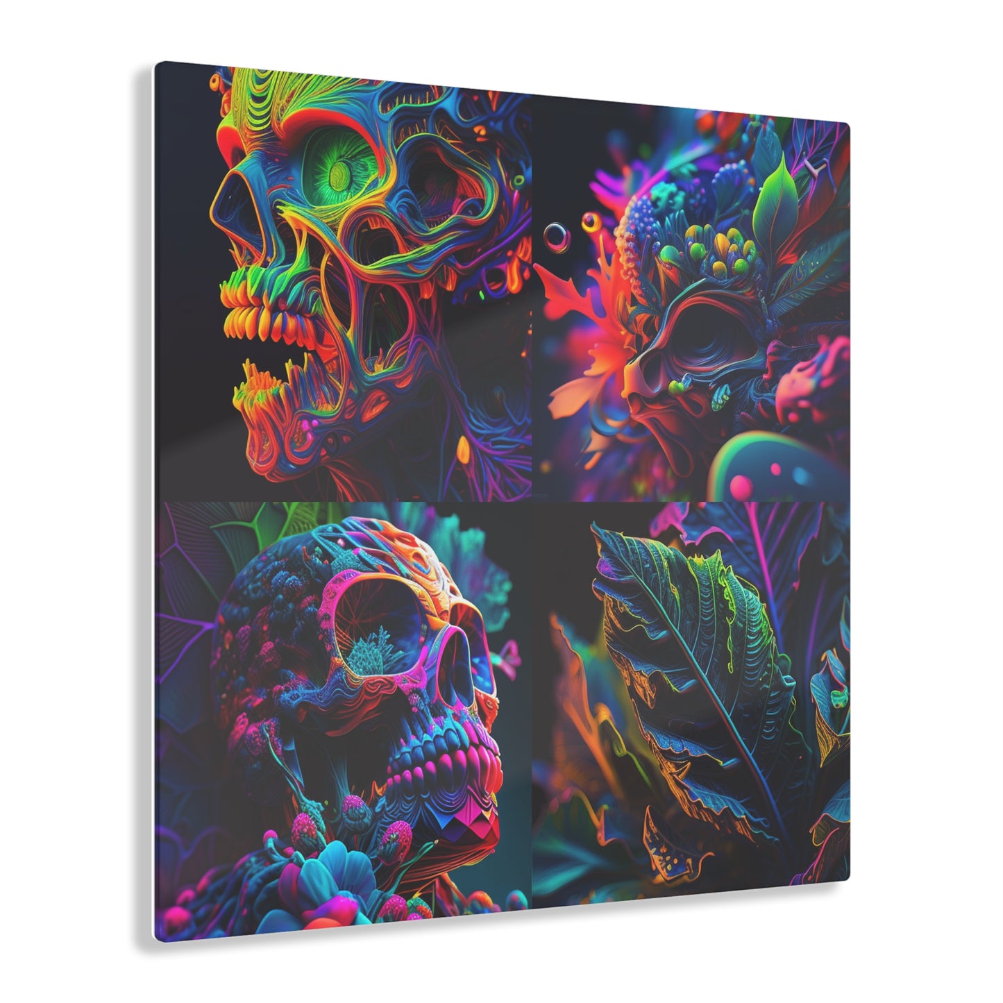 Acrylic Prints Florescent Skull Death 5