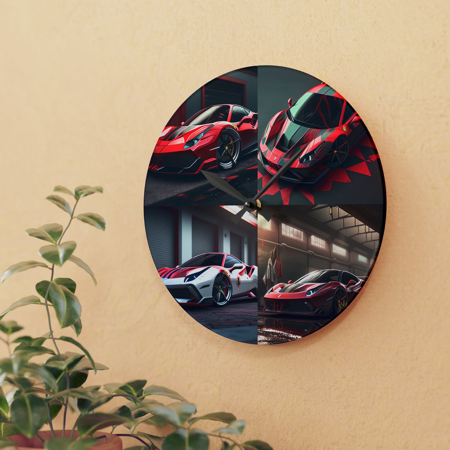 Acrylic Wall Clock Ferrari Hyper 5