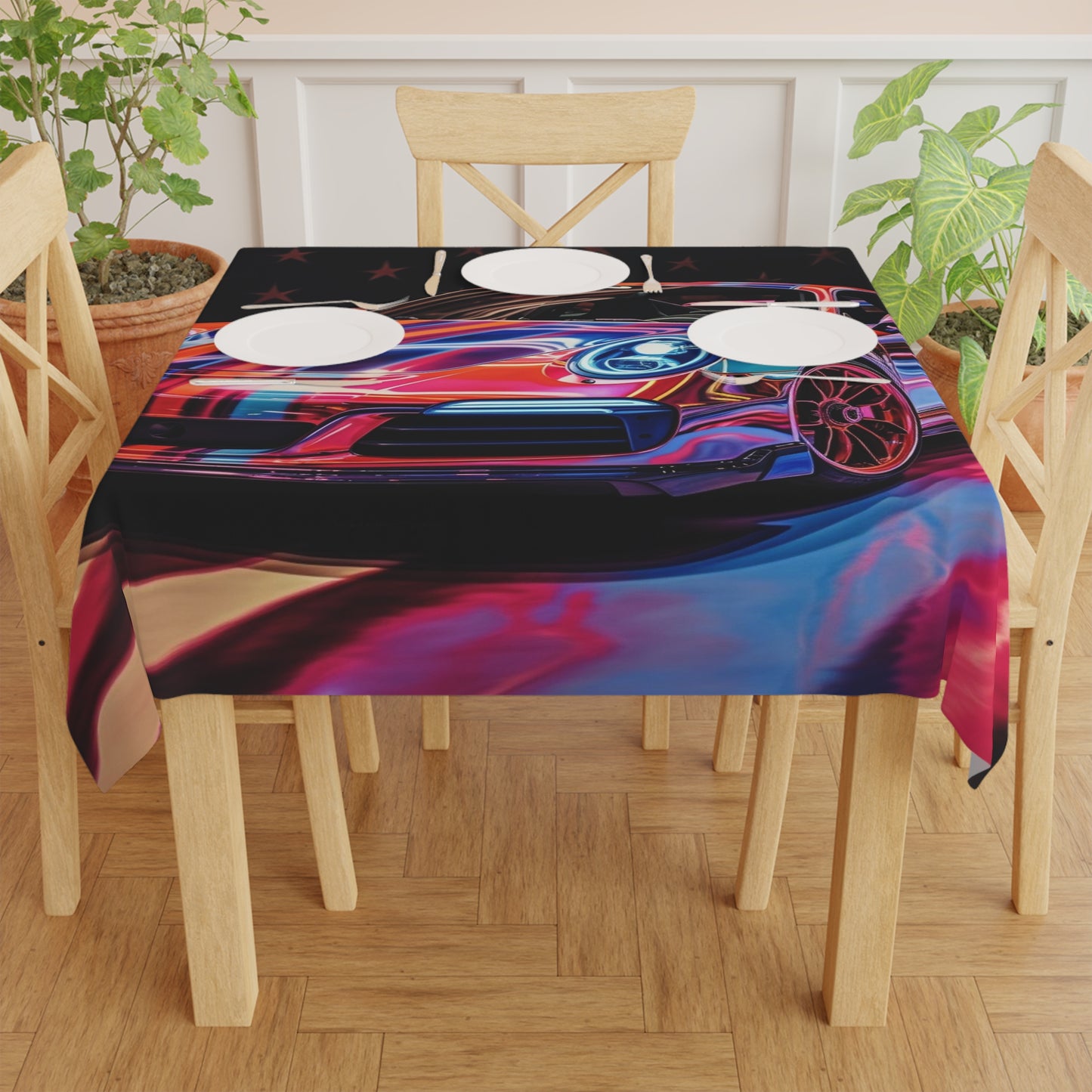 Tablecloth American Flag Colored Porsche 4