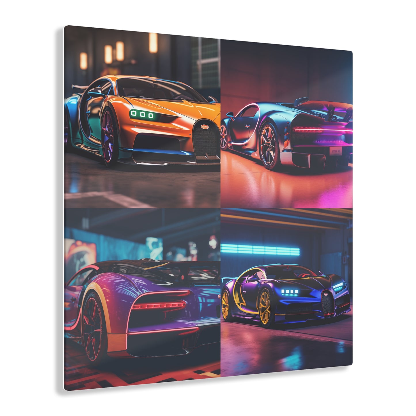 Acrylic Prints Hyper Bugatti Neon Chiron 5