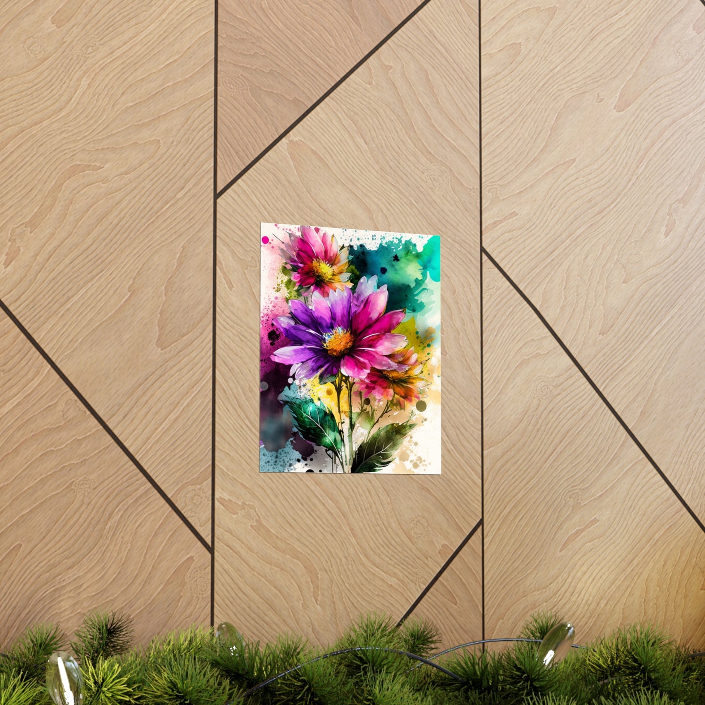 Premium Matte Vertical Posters Bright Spring Flowers 1