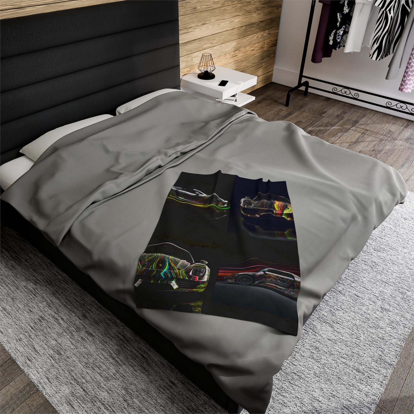 Velveteen Plush Blanket Porsche Line 5