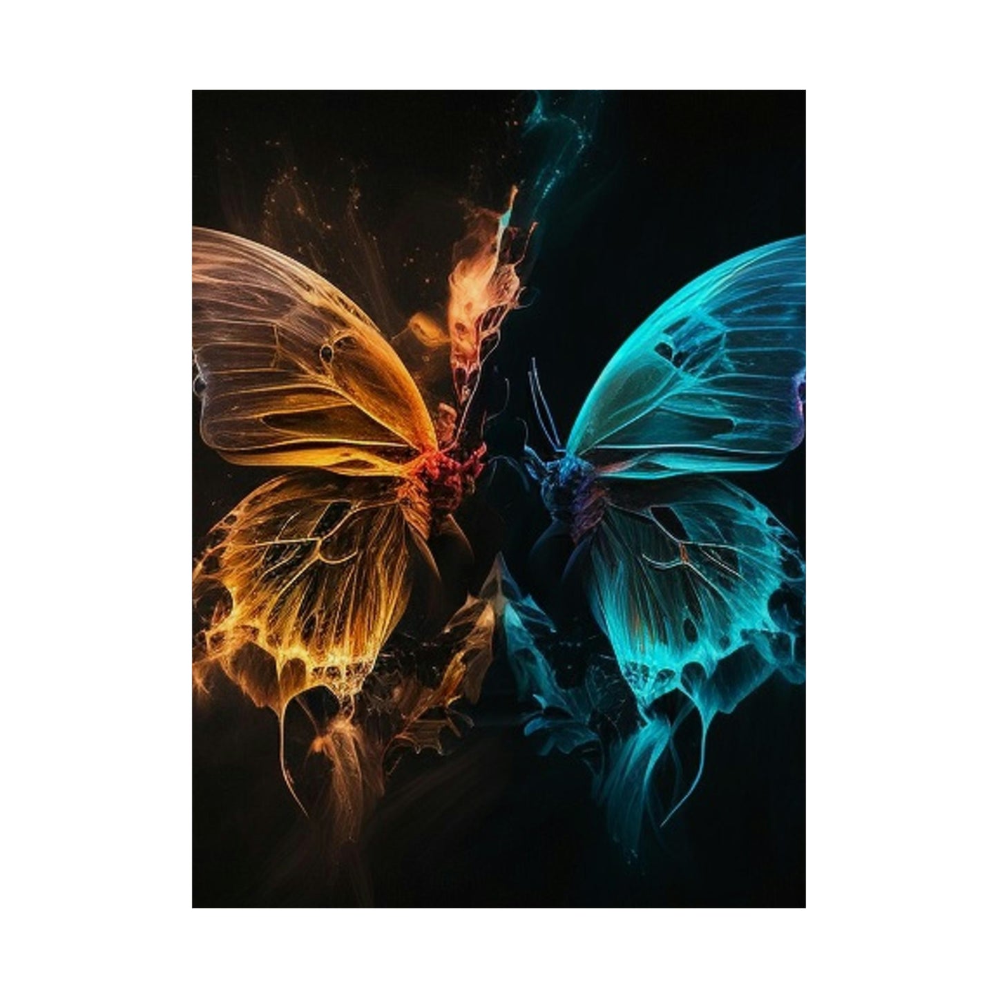 Premium Matte Vertical Posters Neon Glo Butterfly 4