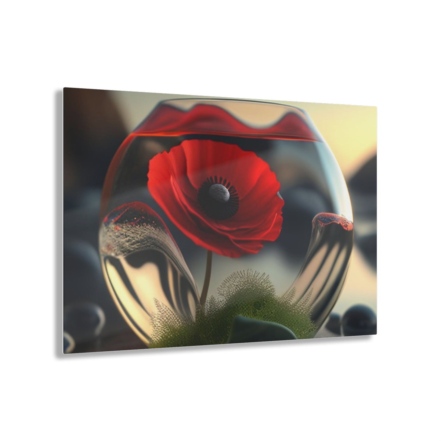 Acrylic Prints Red Anemone in a Vase 3