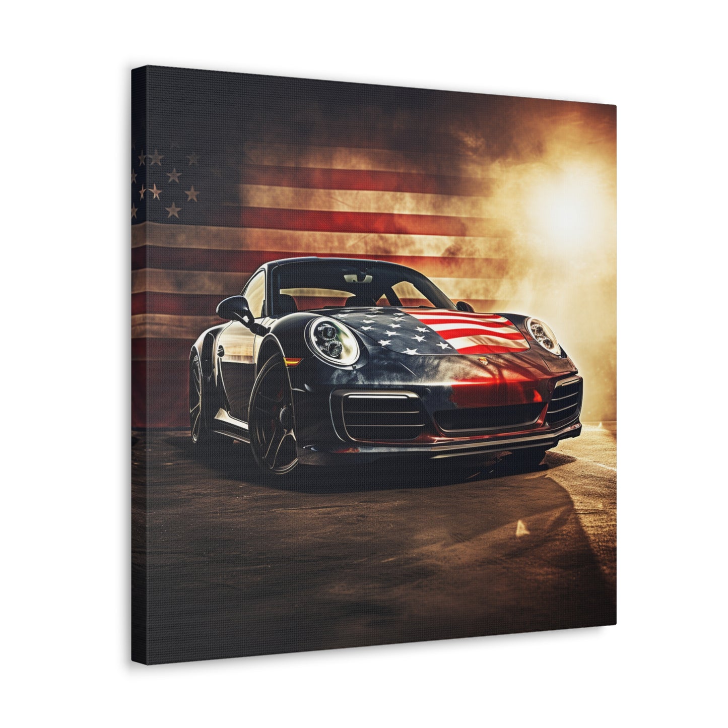 Canvas Gallery Wraps Abstract American Flag Background Porsche 1