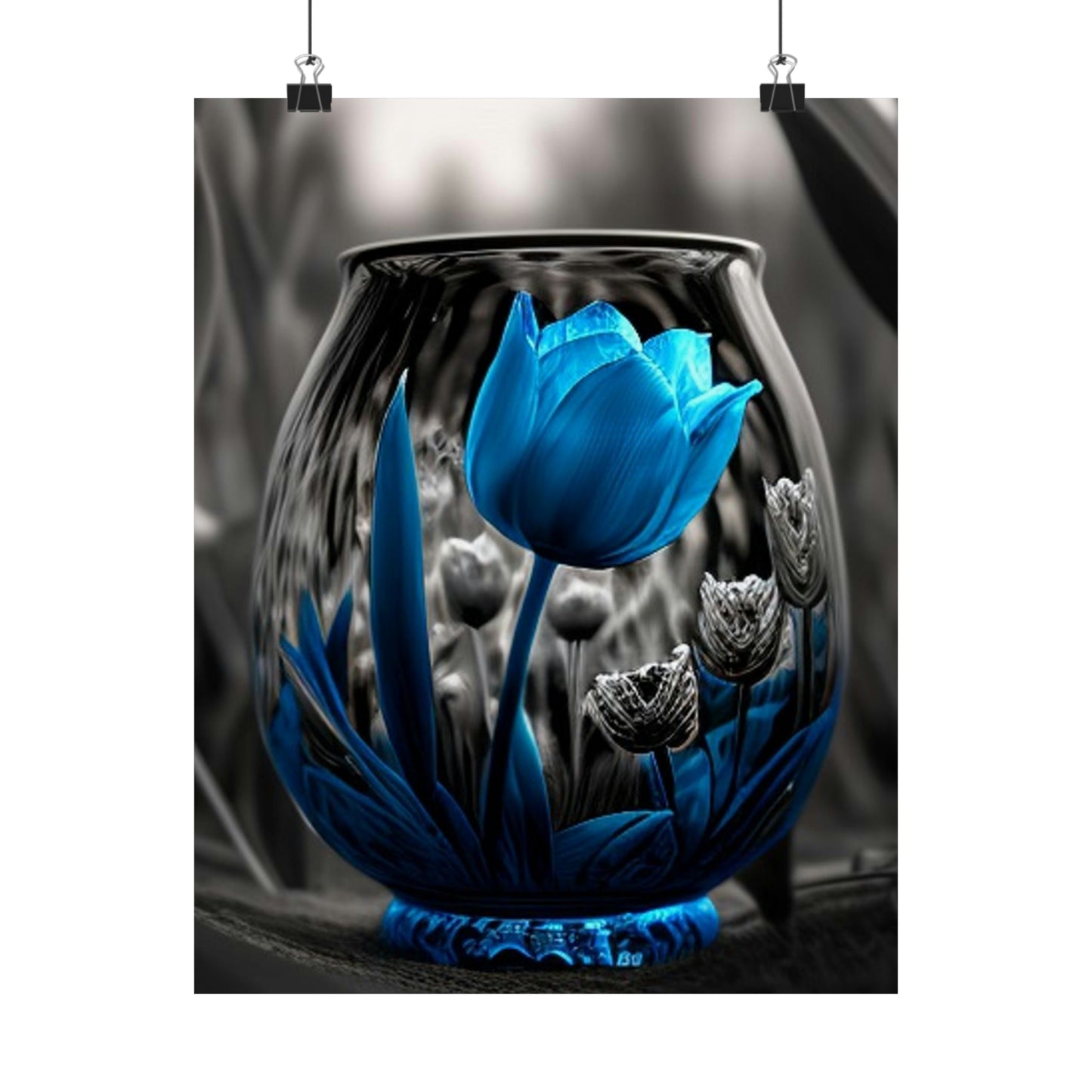 Premium Matte Vertical Posters Tulip Blue 4