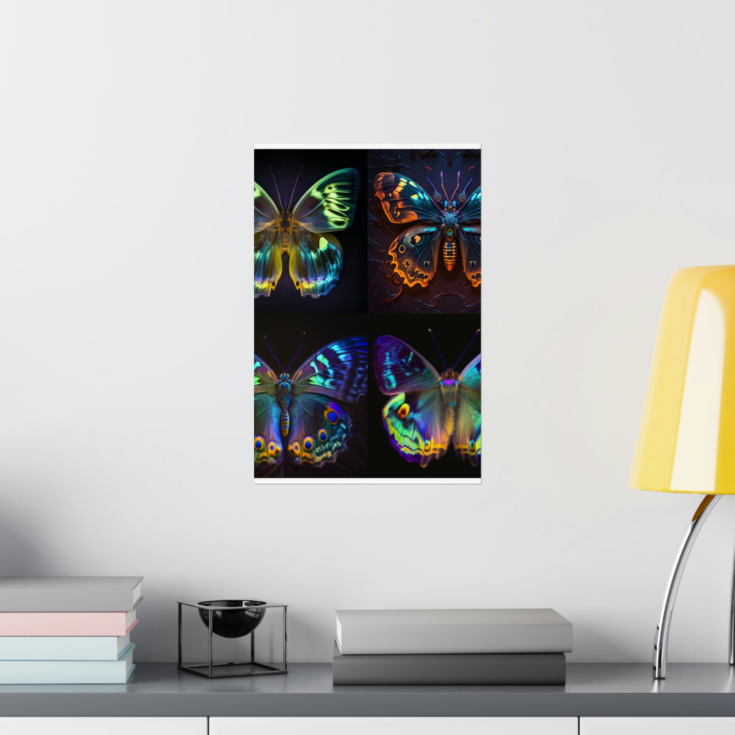 Premium Matte Vertical Posters Neon Hue Butterfly 5