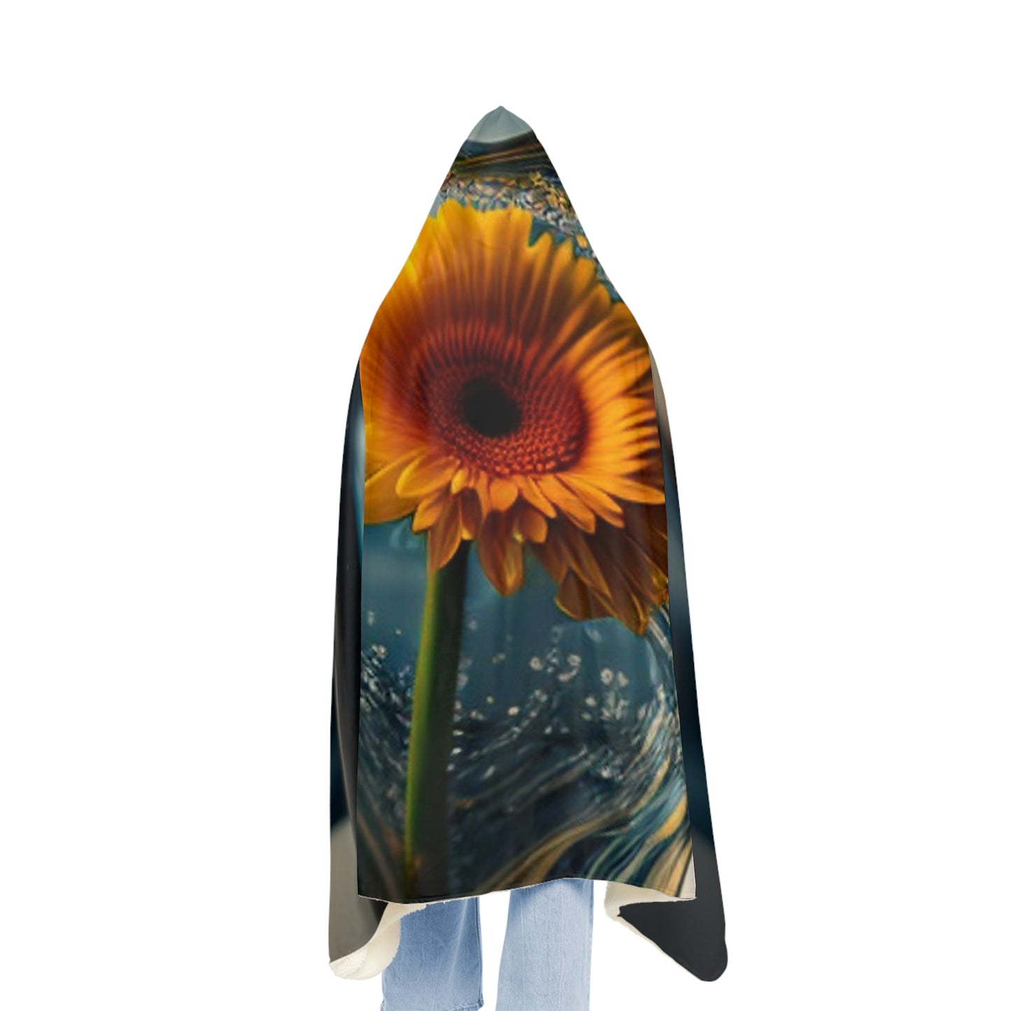 Snuggle Hooded Blanket yello Gerbera glass 3