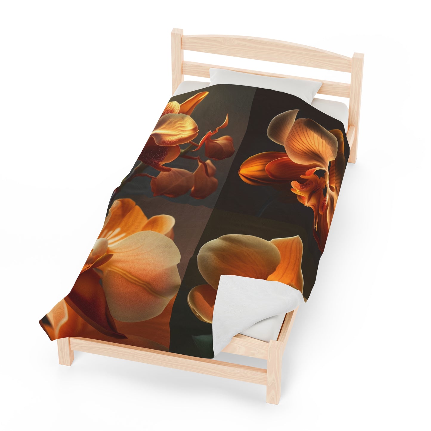 Velveteen Plush Blanket Orange Orchid 5