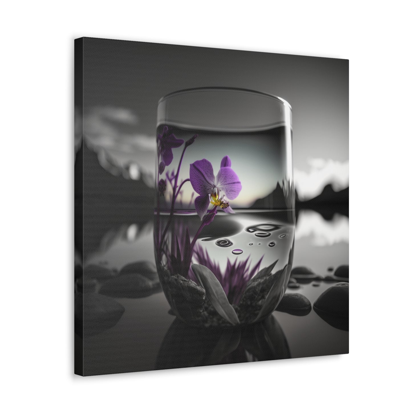 Canvas Gallery Wraps Purple Orchid Glass vase 2