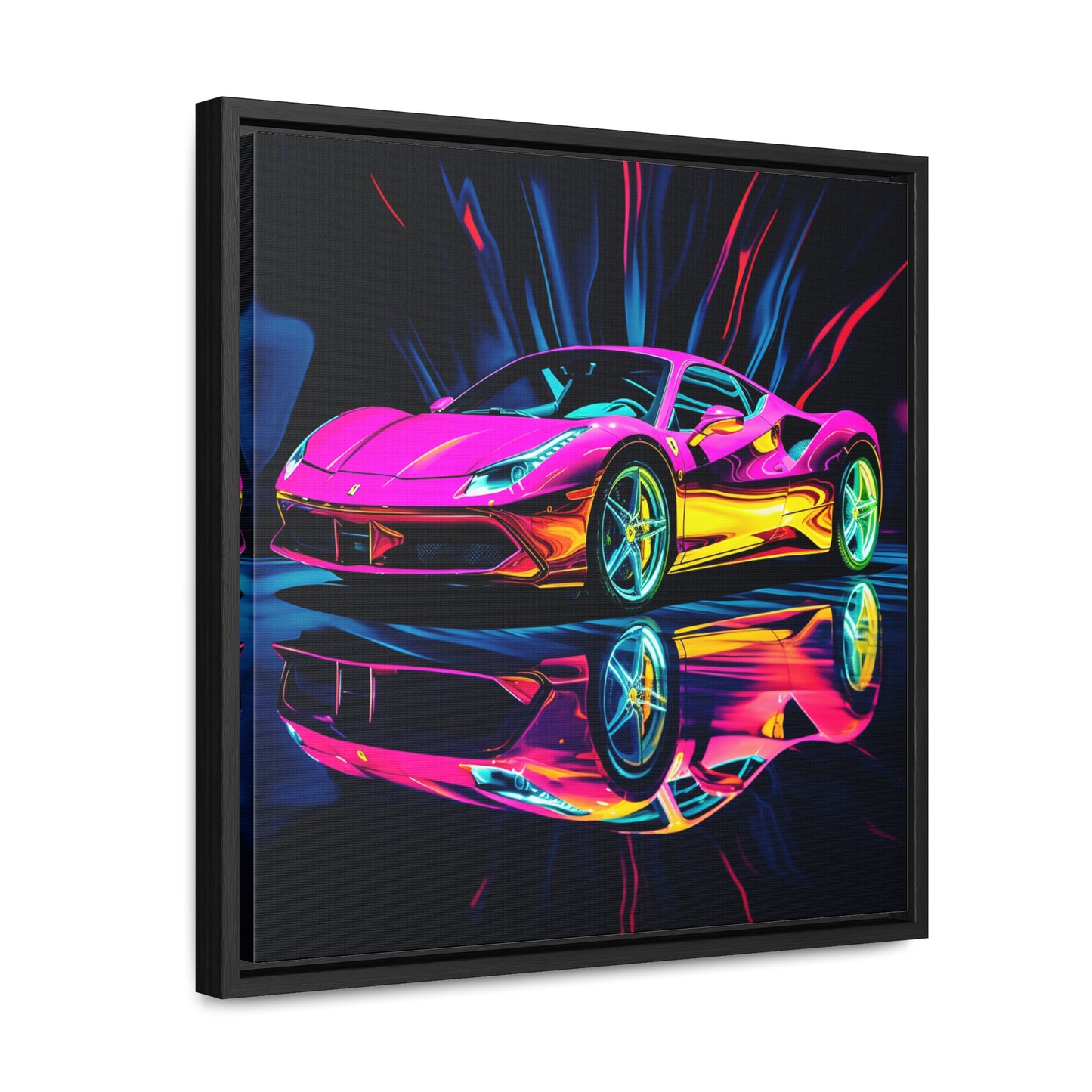 Gallery Canvas Wraps, Square Frame Pink Macro Ferrari 3