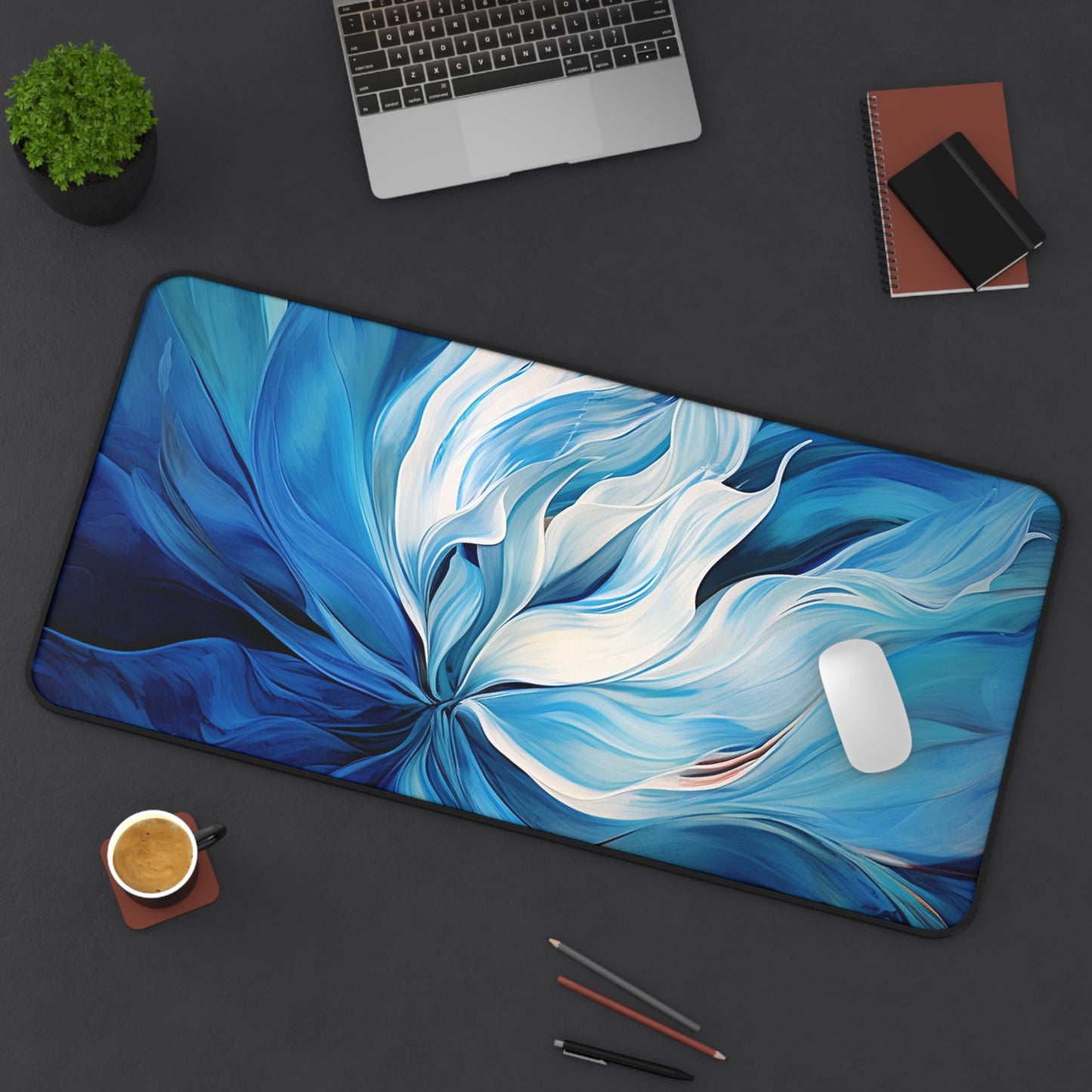 Desk Mat Blue Tluip Abstract 1