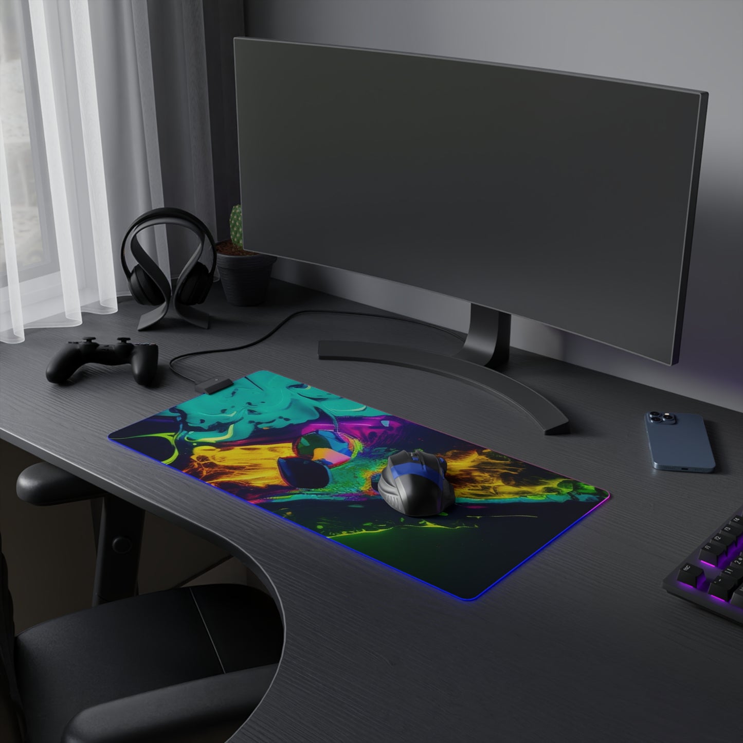 LED Gaming Mouse Pad Florescent Glow 4