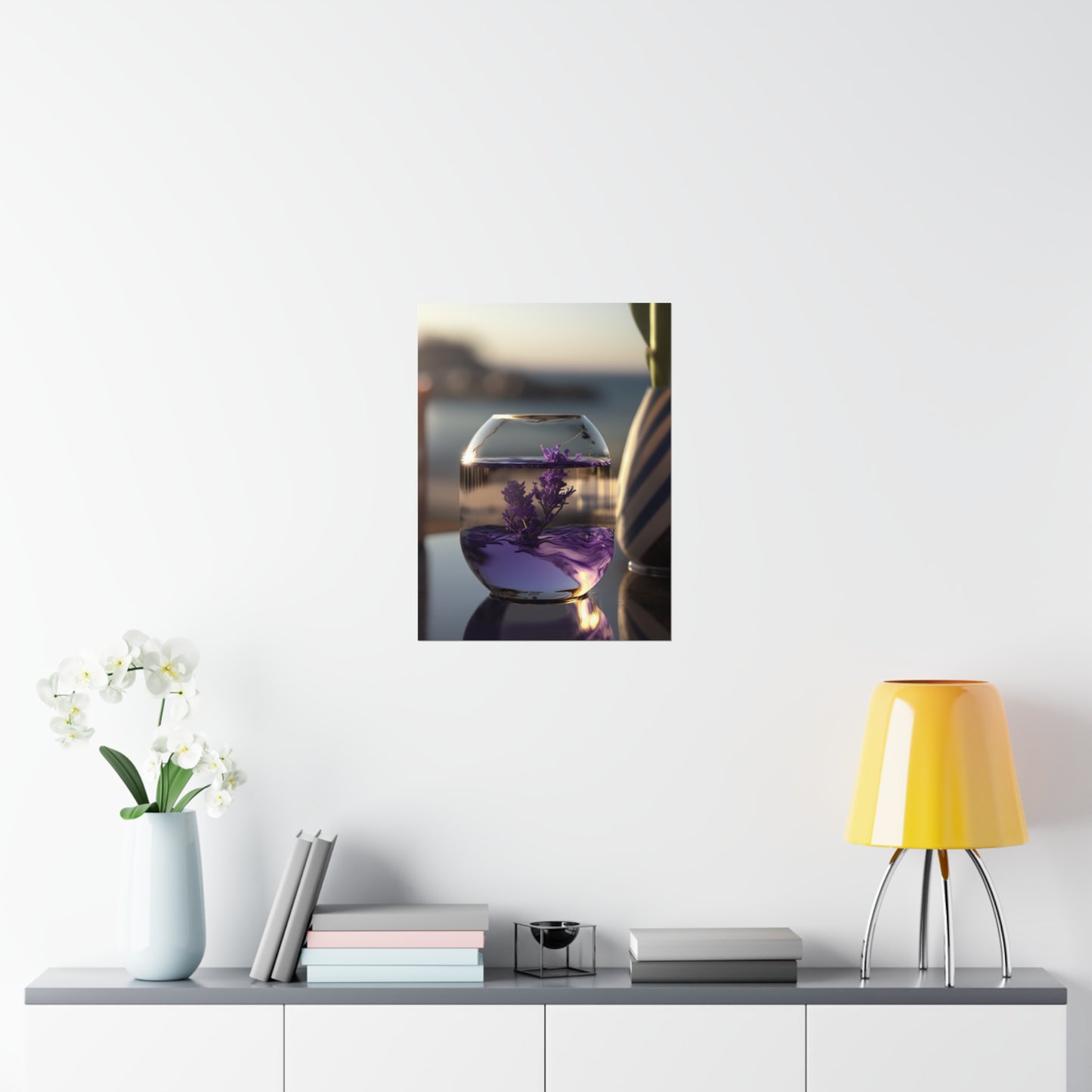 Premium Matte Vertical Posters Lavender in a vase 1