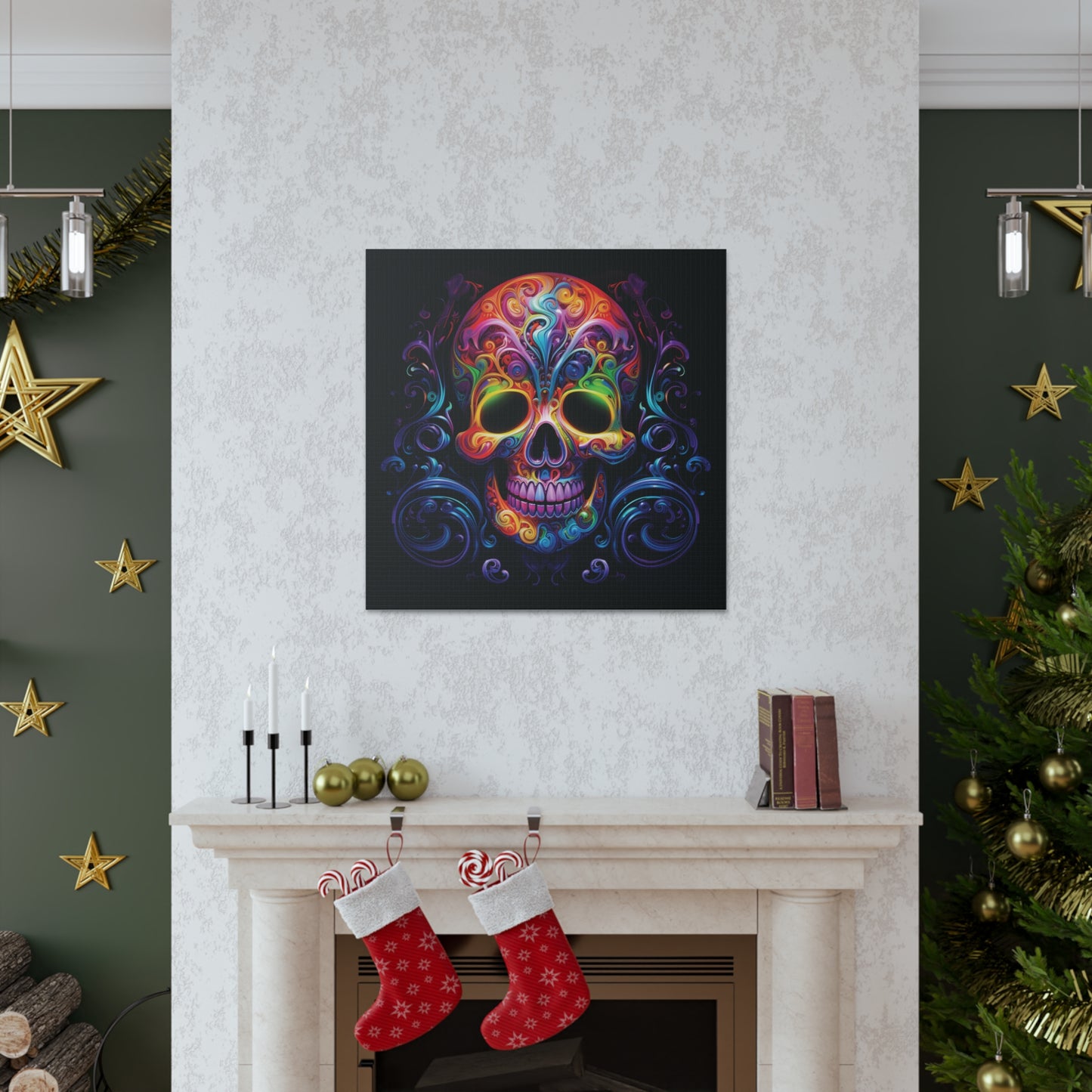 Canvas Gallery Wraps Macro Skull Color 2