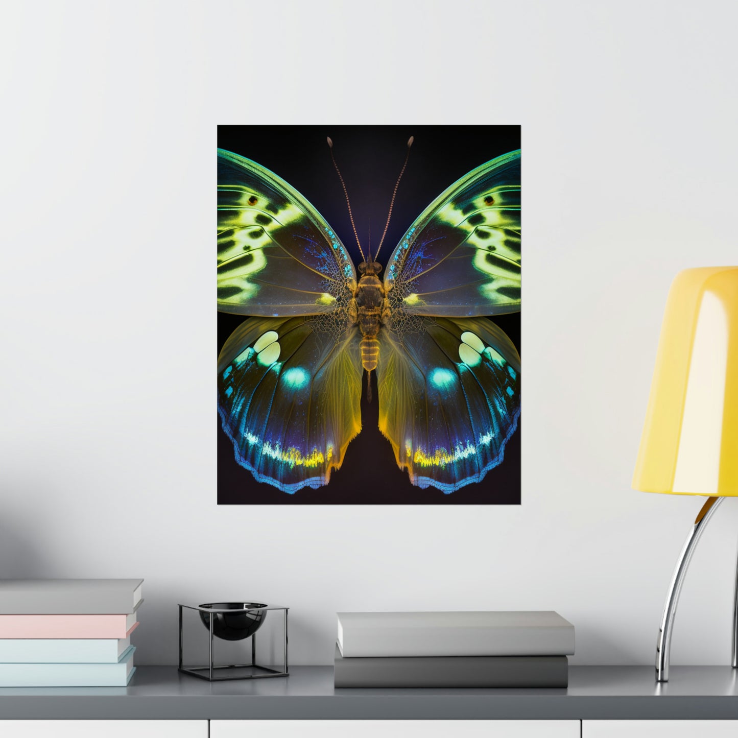 Premium Matte Vertical Posters Neon Hue Butterfly 1