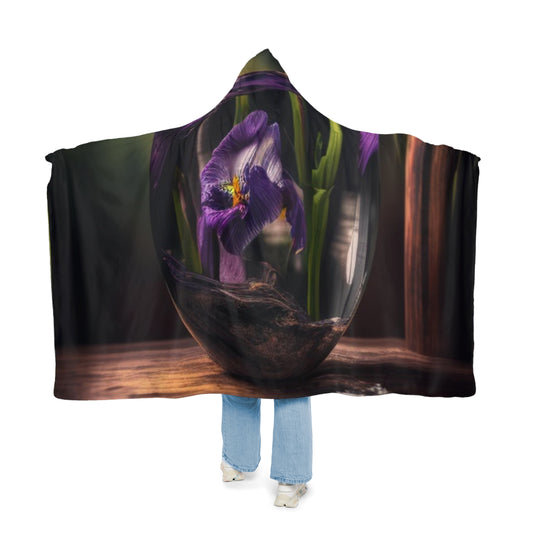 Snuggle Hooded Blanket Purple Iris in a vase 4