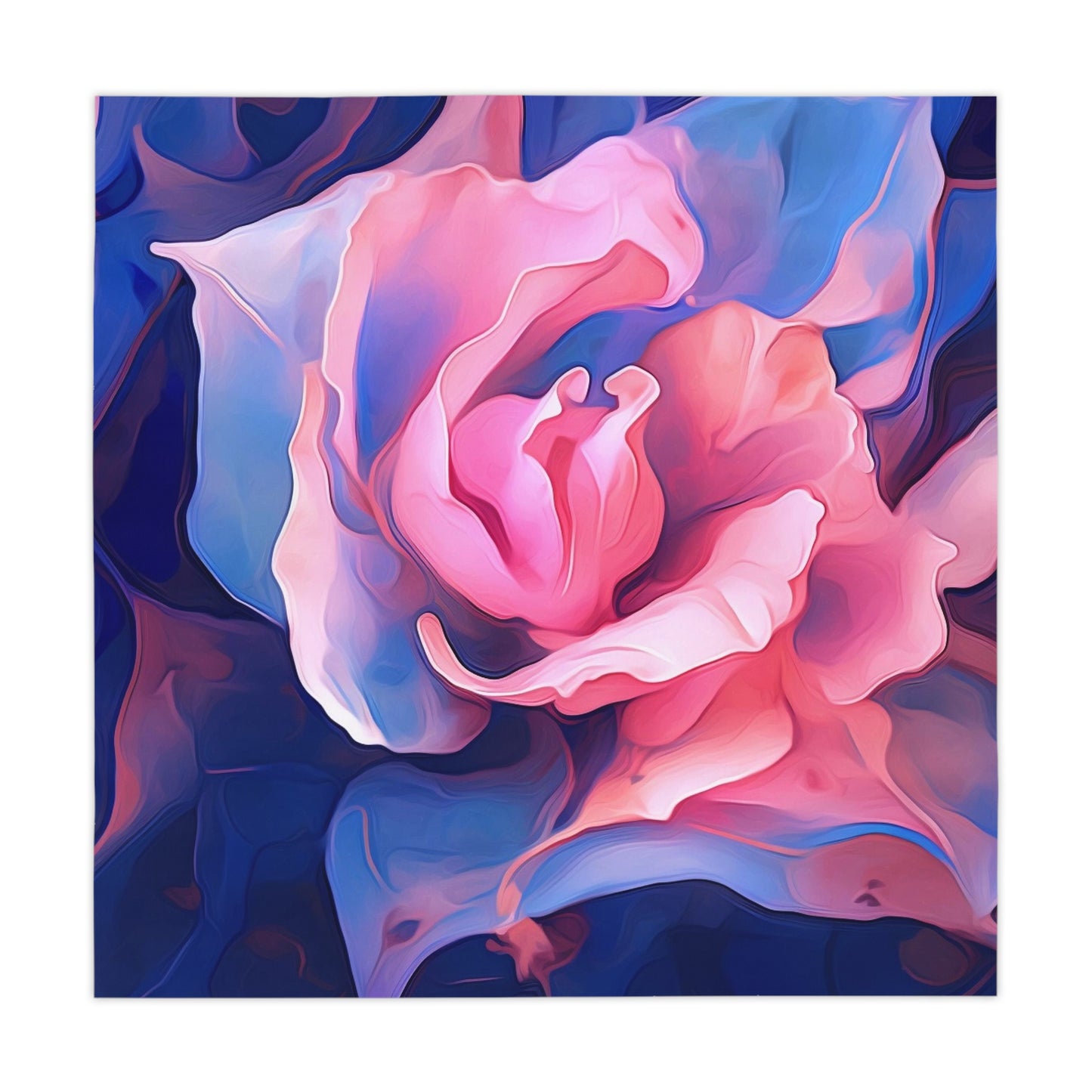 Tablecloth Pink & Blue Tulip Rose 1