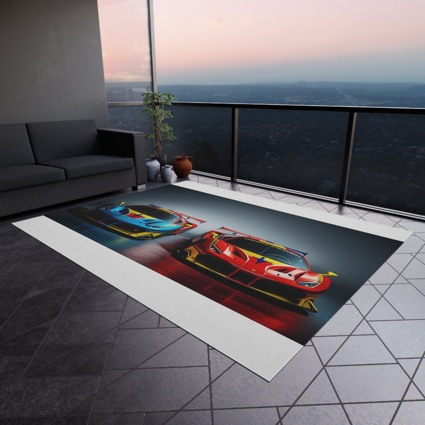 Outdoor Rug  Ferrari Red Blue 2