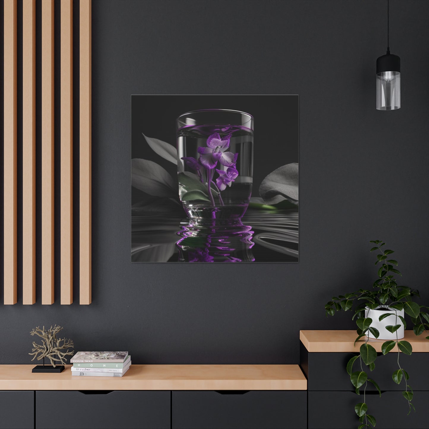 Canvas Gallery Wraps Purple Orchid Glass vase 1